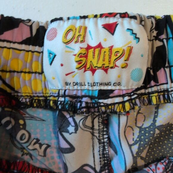 Oh Snap! Board Shorts Men's Size L Comic Book Lips Retro y2k Boom Pizza Beach - Picture 4 of 7